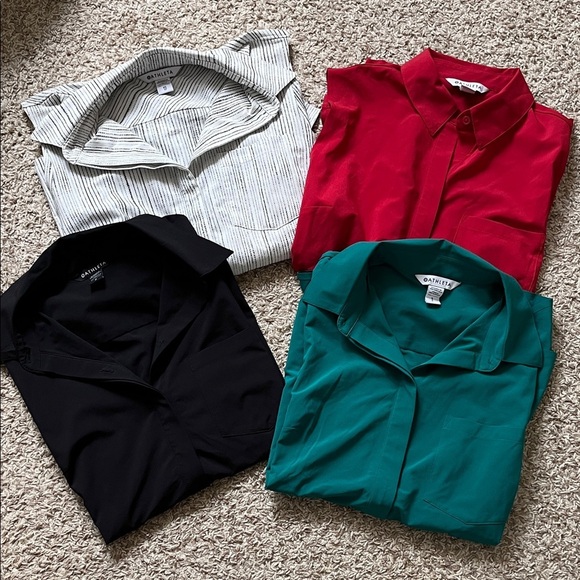 BUNDLE - 4 Athleta Polo Tank Tops - Red (S), Black (S), Teal (S), Striped (XS) - Picture 1 of 11